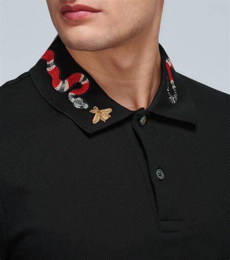 mens gucci collar shirt free shipping|gucci polo shirt snake.